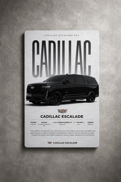 "American Muscle, Refined" – Cadillac Escalade Metal Poster