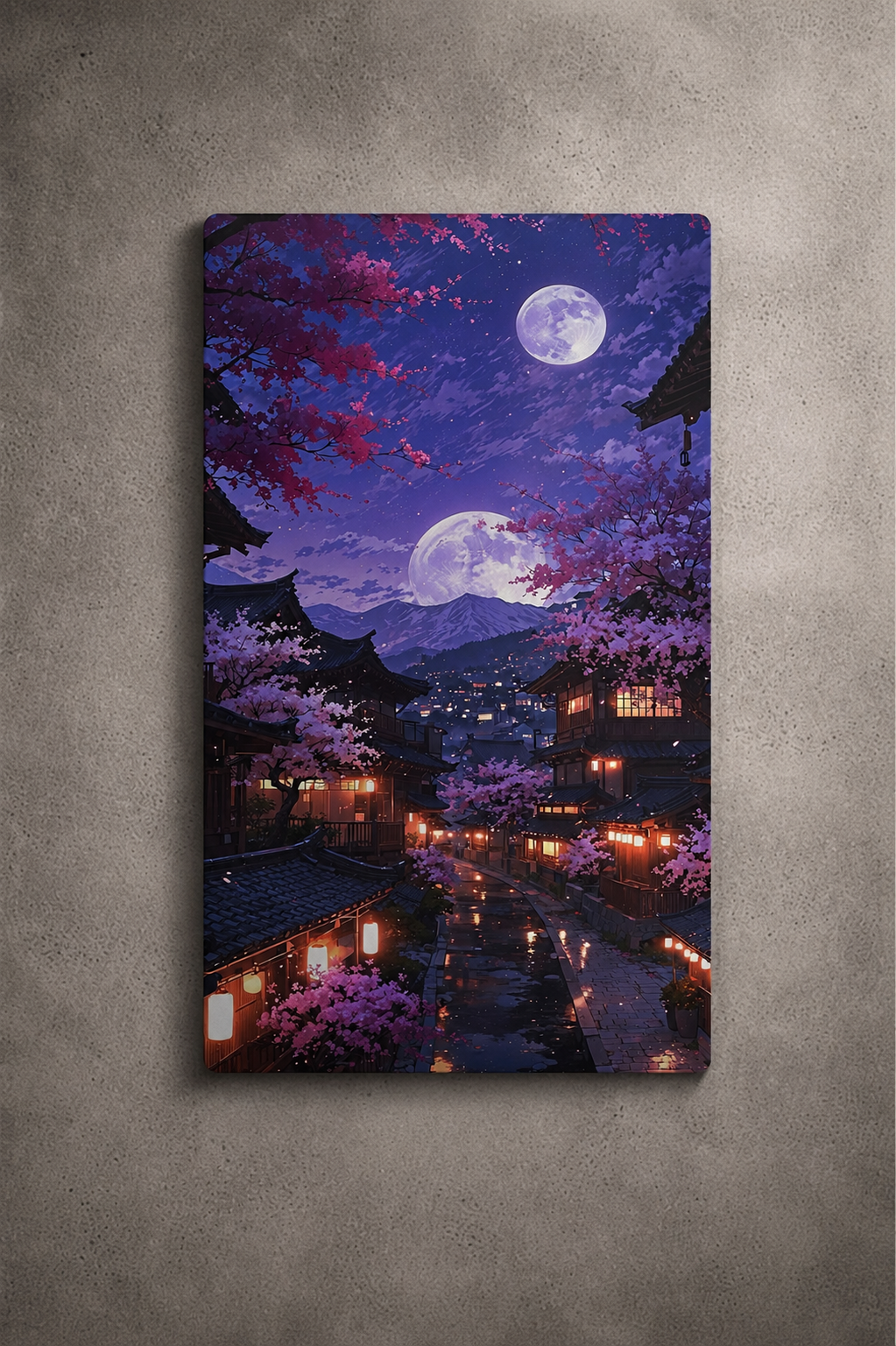 "Sakura Moonlight" – Kyoto Nights Metal Poster