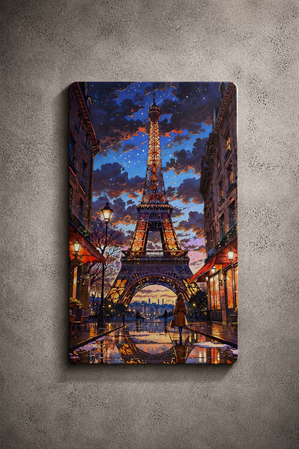 "Rue de Lumière" – Paris Nights Metal Poster