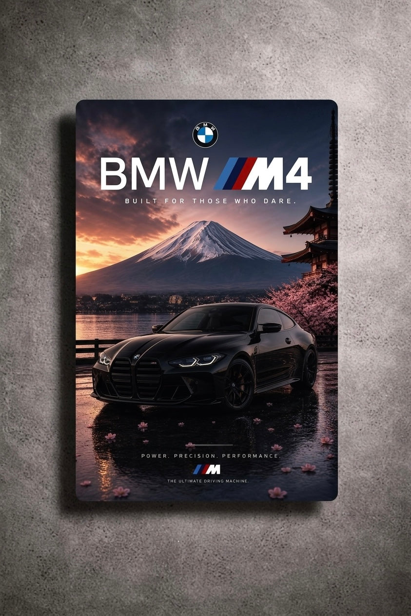 "Built For Those Who Dare" – BMW M4 Metal Poster