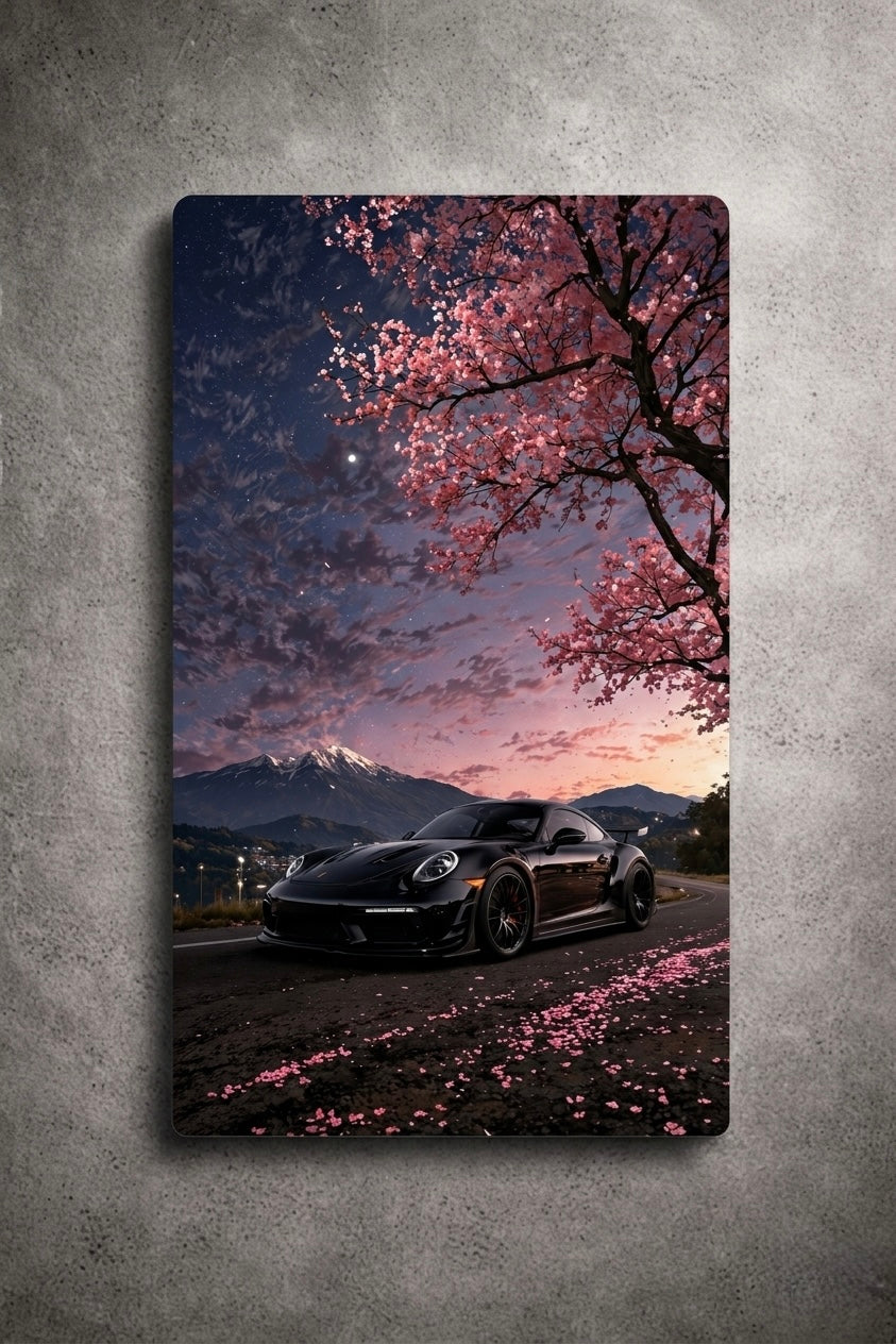 "Midnight Bloom" – Porsche 911 Metal Poster