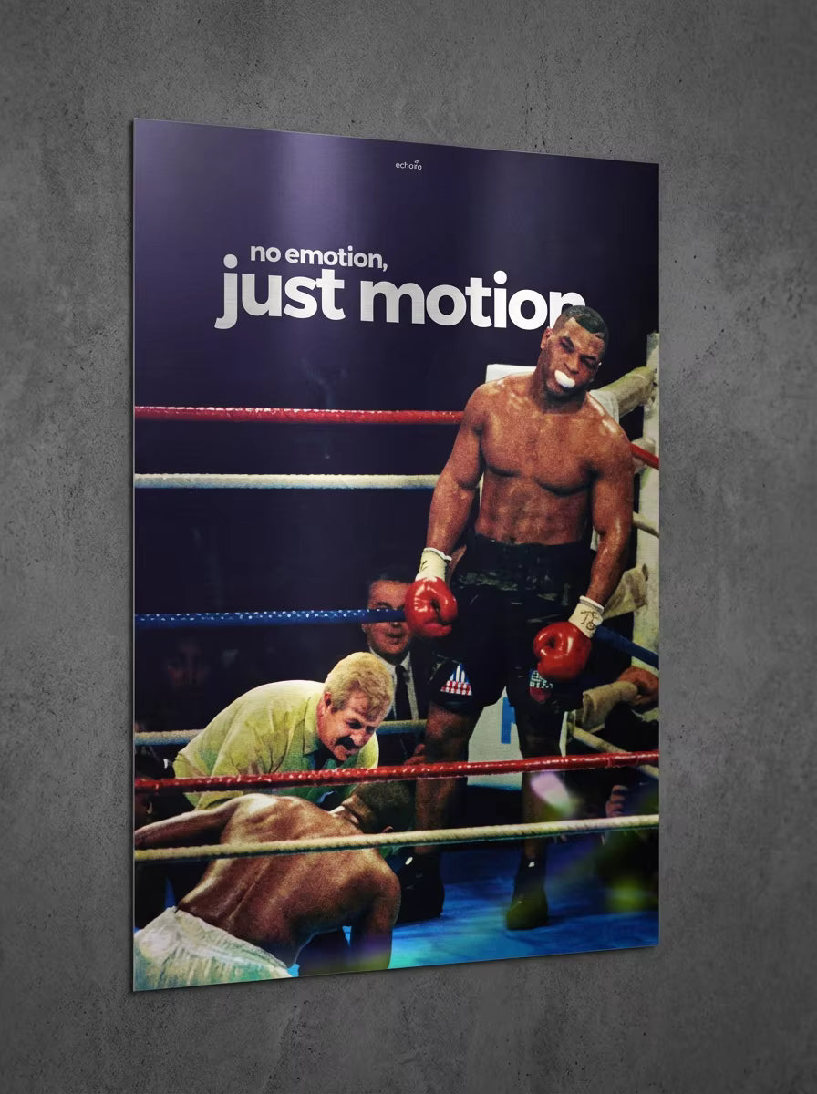 "No Emotion, Just Motion" – Mike Tyson Metal Poster