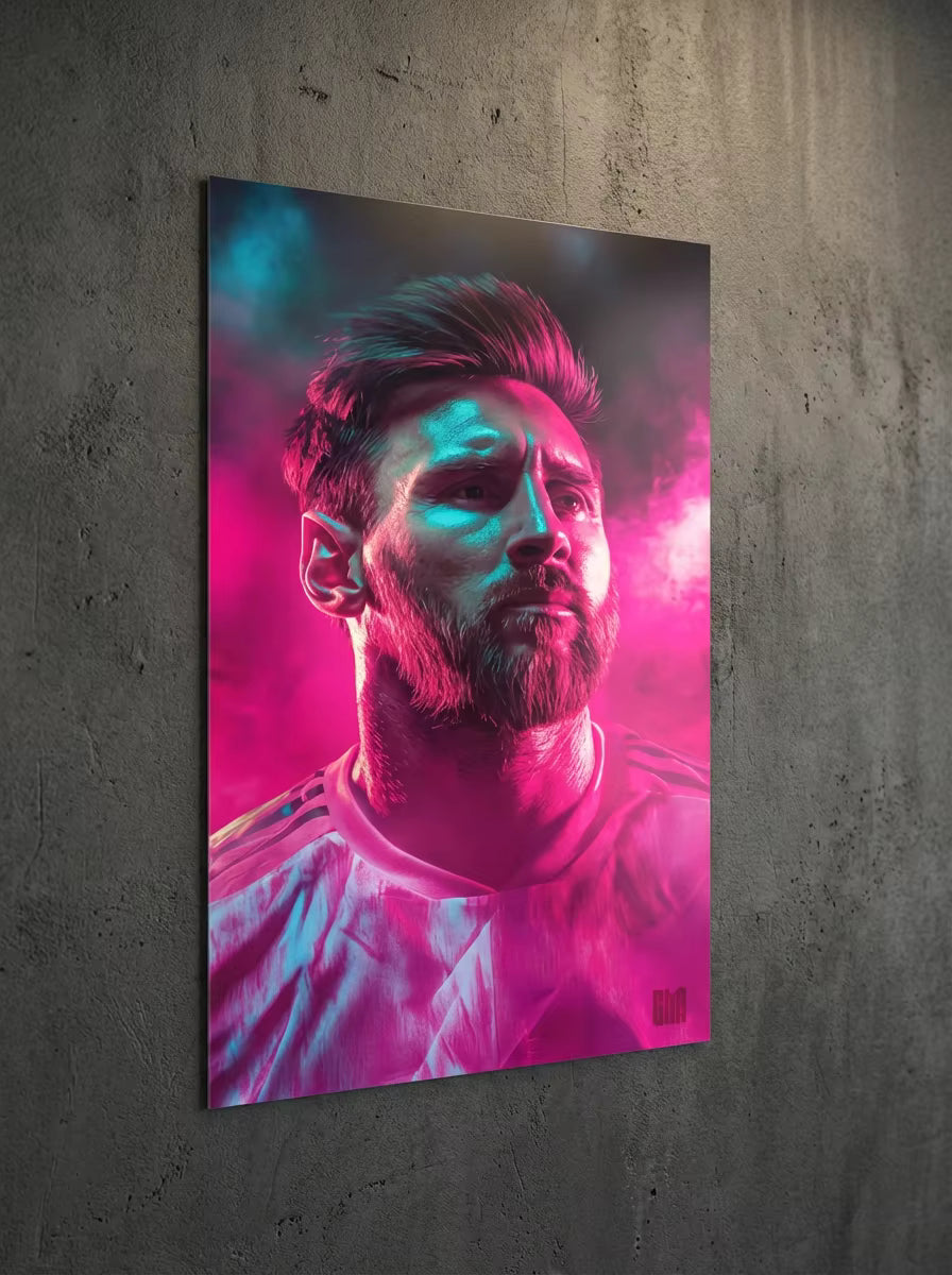 "GOAT Energy" – Messi Metal Poster