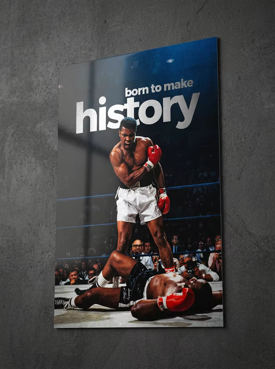"Born for History" – Mohamed Ali Metal Poster