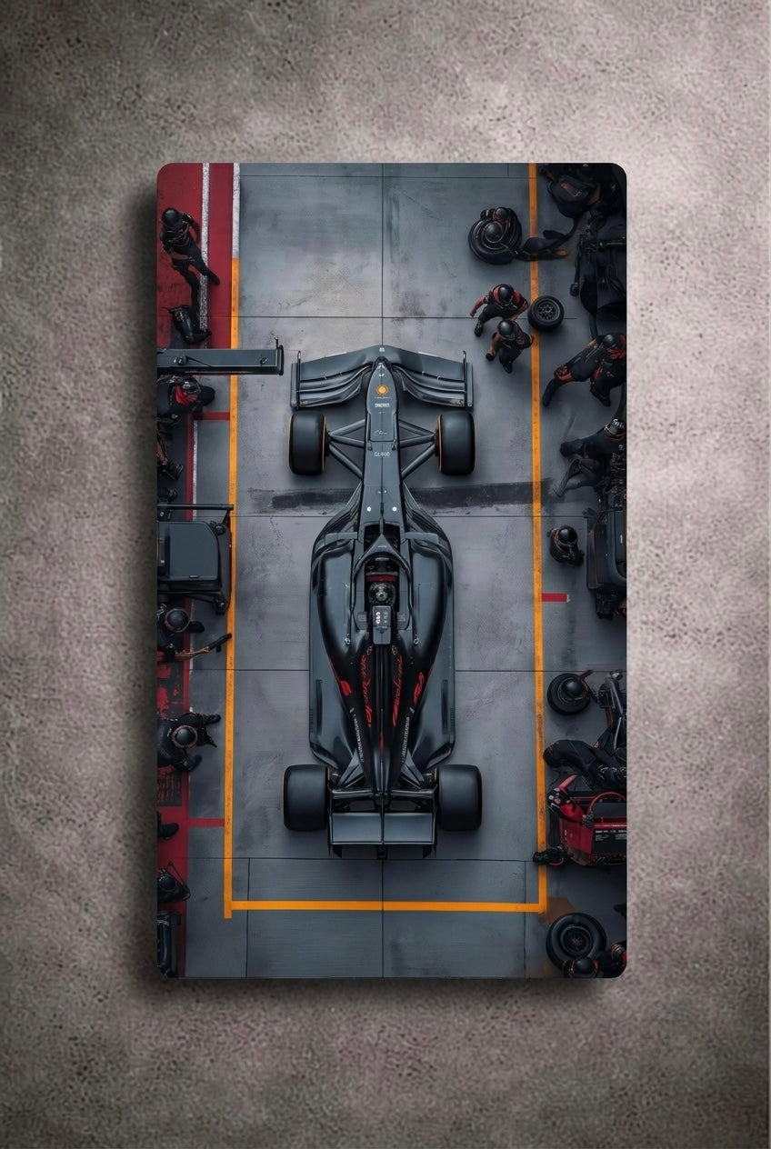 "Pit Lane Precision" – Formula 1 Metal Poster