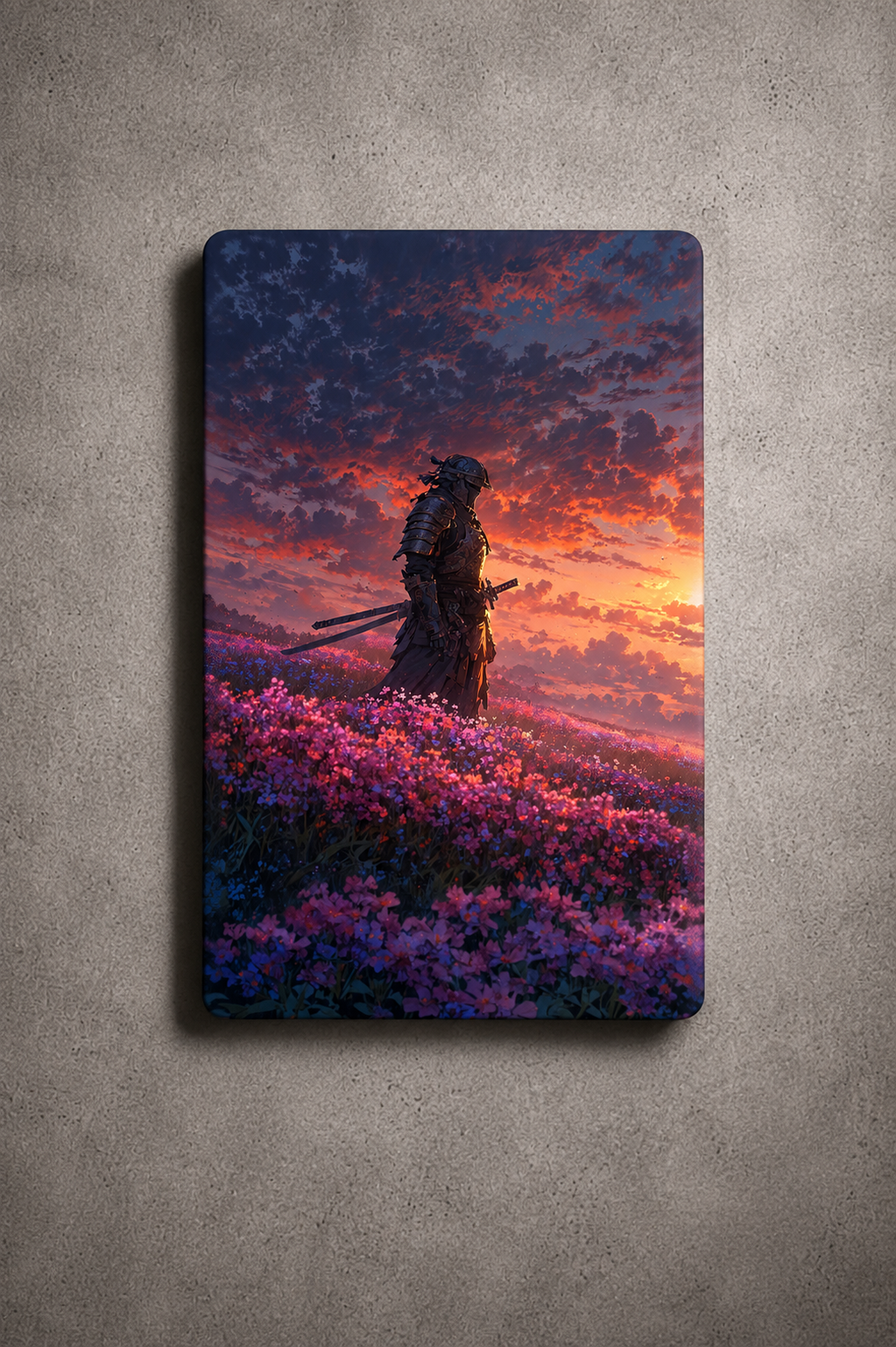 "Lone Wanderer" – Samurai Sunset Metal Poster