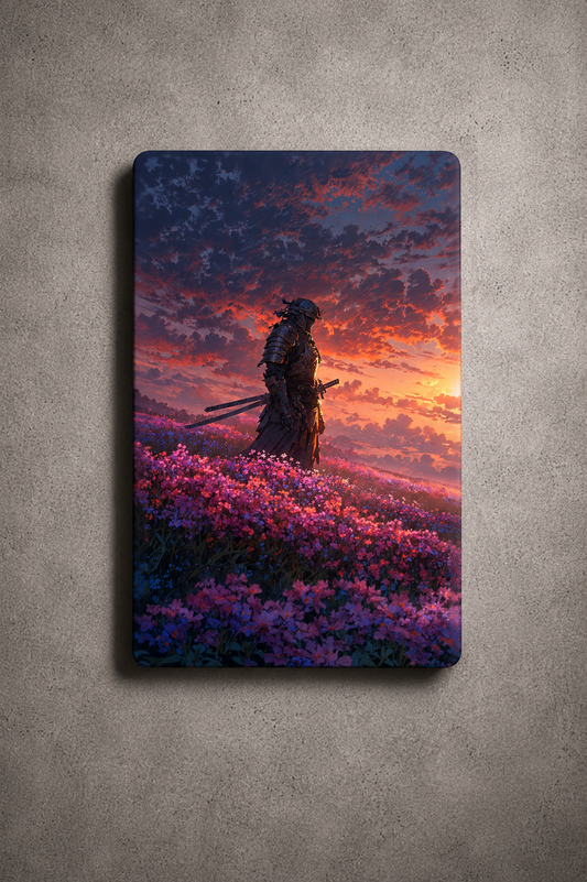 "Lone Wanderer" – Samurai Sunset Metal Poster