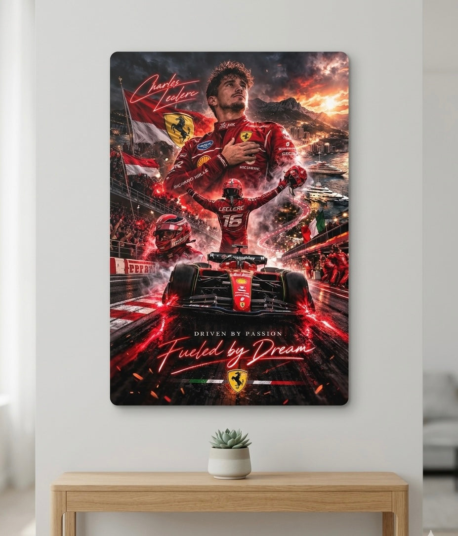 "Ferrari 16" -- Leclerc Edition Metal Poster