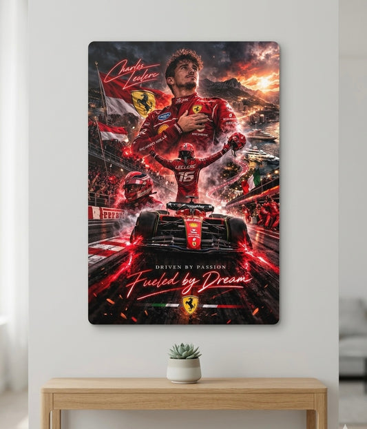"Ferrari 16" -- Leclerc Edition Metal Poster