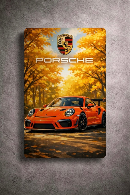 "Golden Hour Drive" – Porsche 911 GT3 Metal Poster