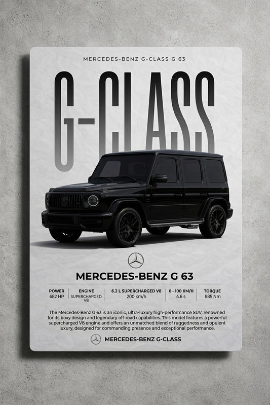 "G-Class Spec Sheet" – Mercedes-Benz G63 Metal Poster