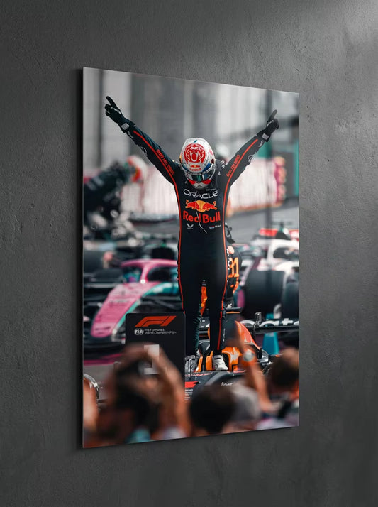 "The Final Overtake" – Max Verstappen Metal Poster