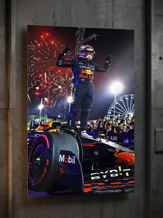 "Back-to-Back" – Max Verstappen Metal Poster