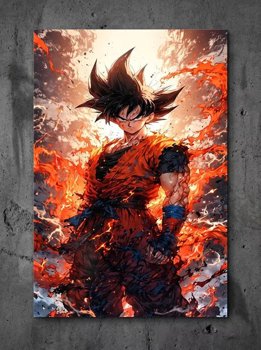 "Rage Unleashed" – Goku Metal Poster