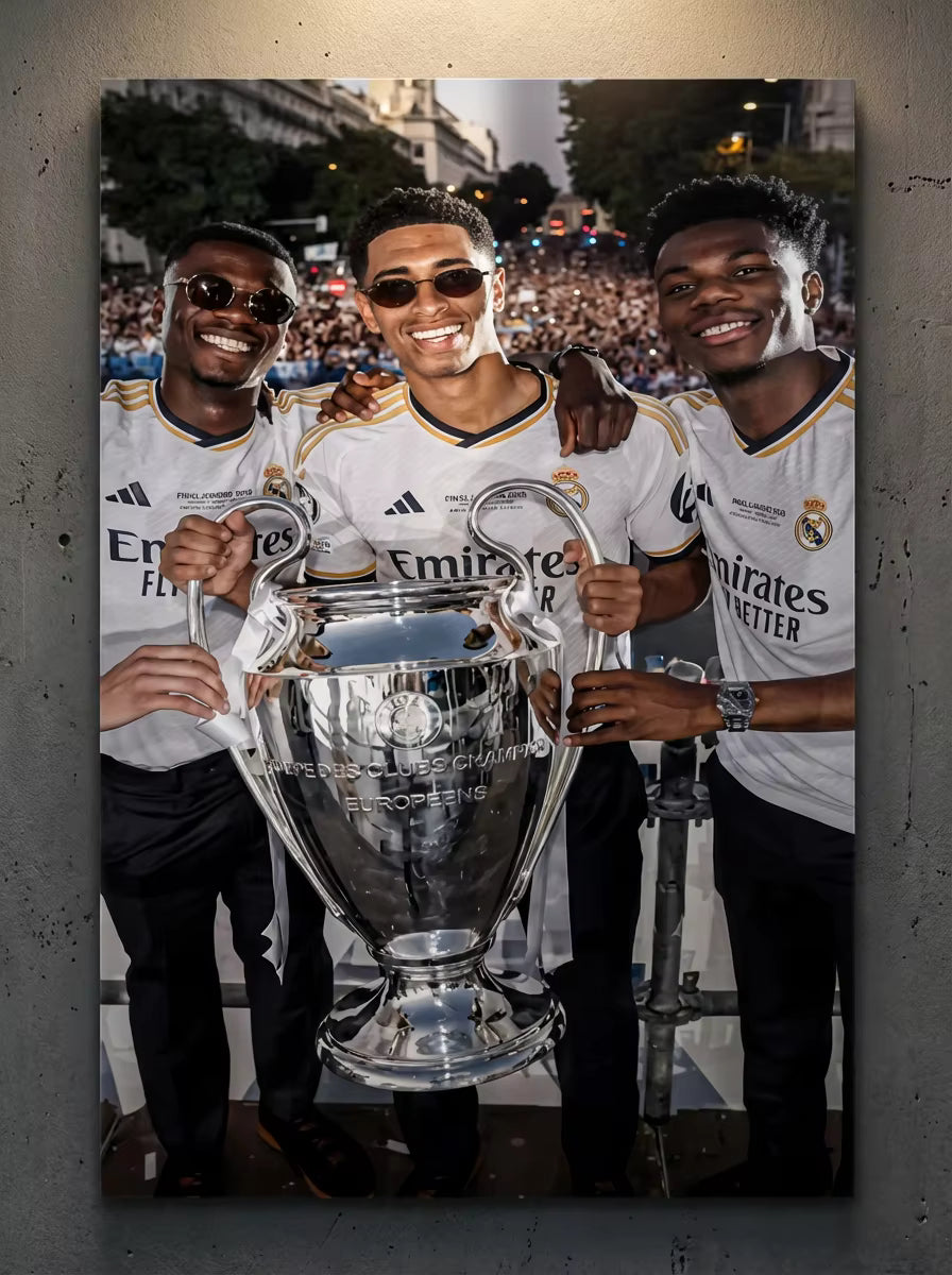 "The New Galácticos" – Real Madrid Champions Metal Poster