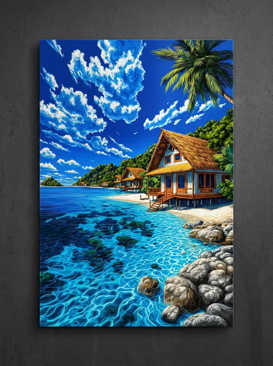 "Azure Escape" –  Island Dream Metal Poster