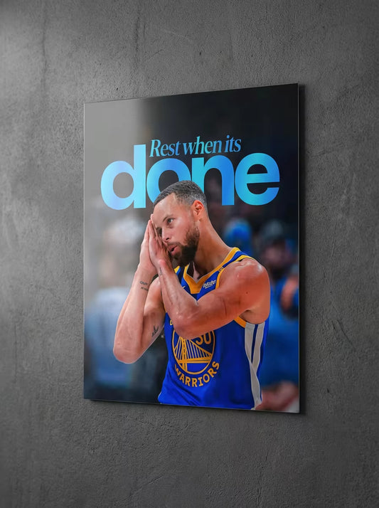 "Rest When Its Done" – Steph Curry Metal Poster