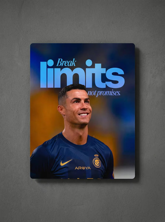 "Break Limits" – Cristiano Ronaldo Al Nassr Edition Metal Poster